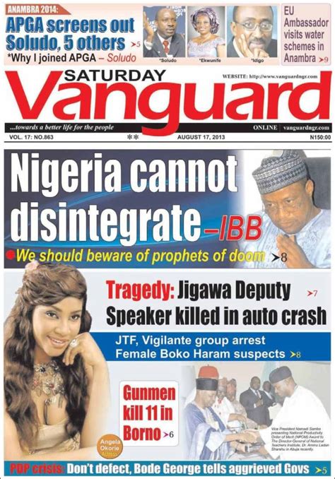 vanguard naija news|vanguard news headlines today.